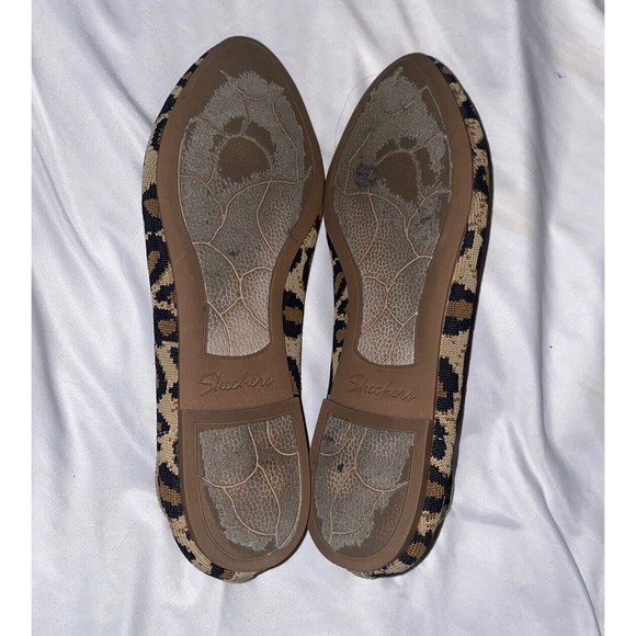 Sketchers Women Flats Shoes Leopard Print 10 Air Cooled Memory Foam Pointed Toe - Picture 7 of 9
